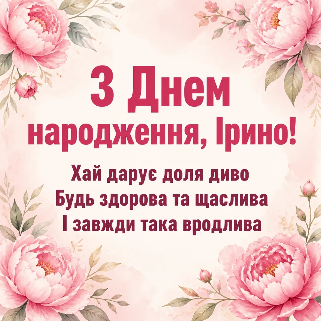з днем народження ірина